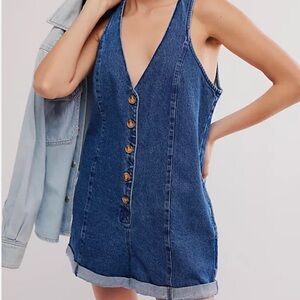 Show Me Your MuMu Blue Denim Romper